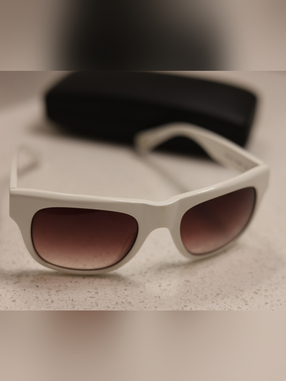 Paul Smith White Frame Sunglasses with Gradient Brown Lenses